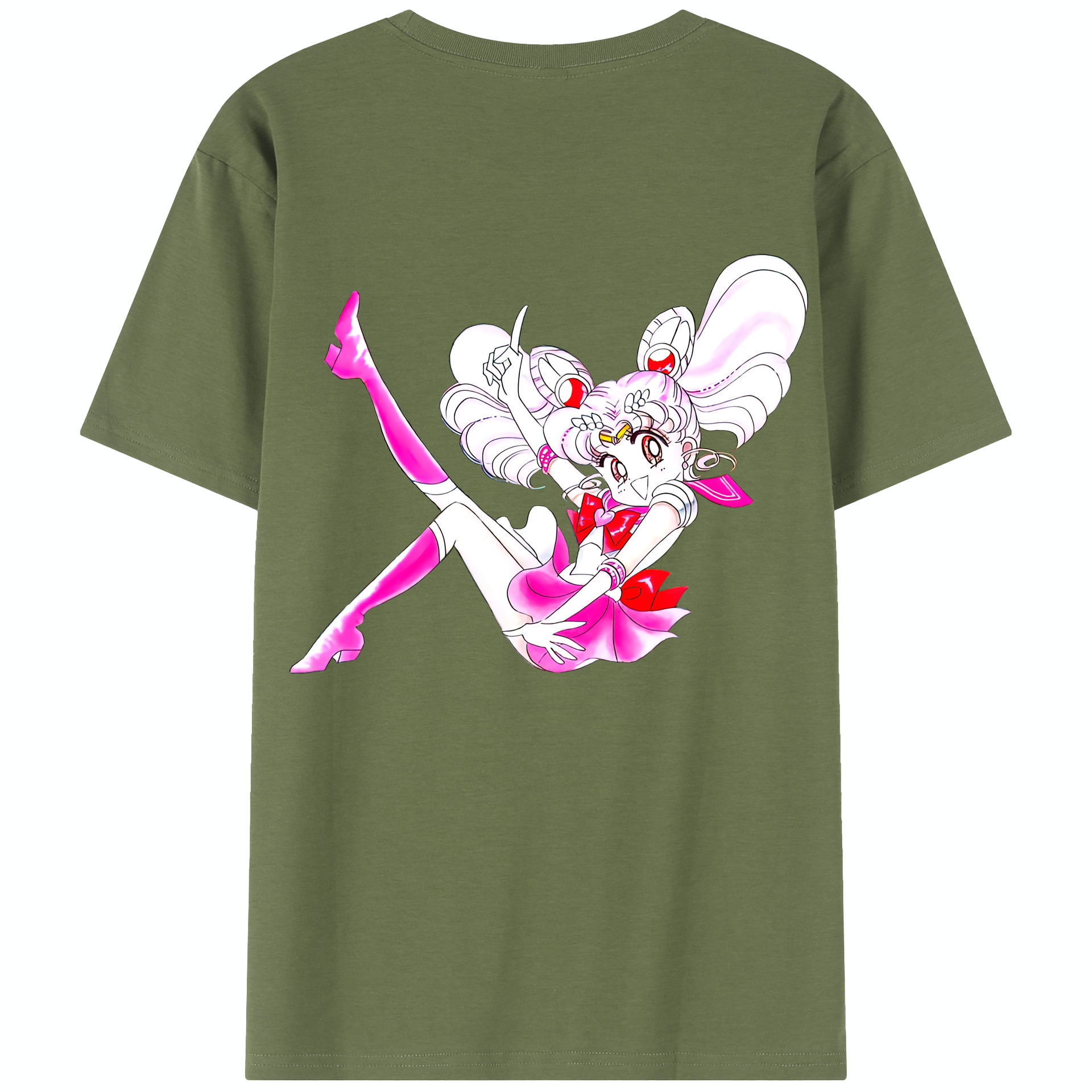 （画像用） 美少女戦士セーラームーン ちびうさ Sailor Moon Chibiusa Tsukino Usagi Small Lady Serenity 綿100％半袖Tシャツ（背面プリント）